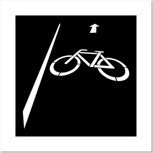 Urban Bike Lane Bike Riding Love Biking Cycling City Street Posters and Art